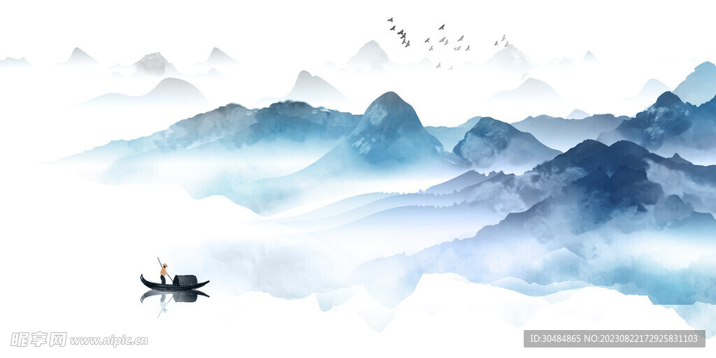 大气山水背景