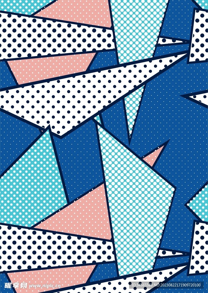 不规则几何波点图形拼凑