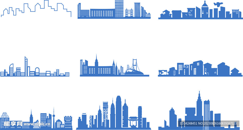 城市剪影矢量元素