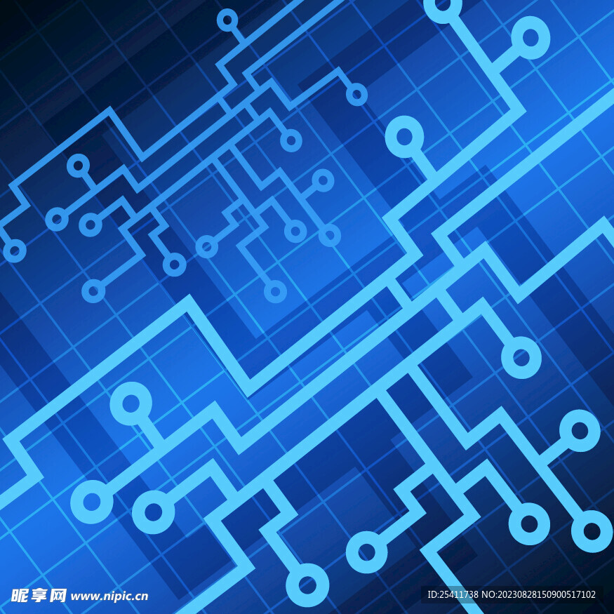 蓝色电路背景