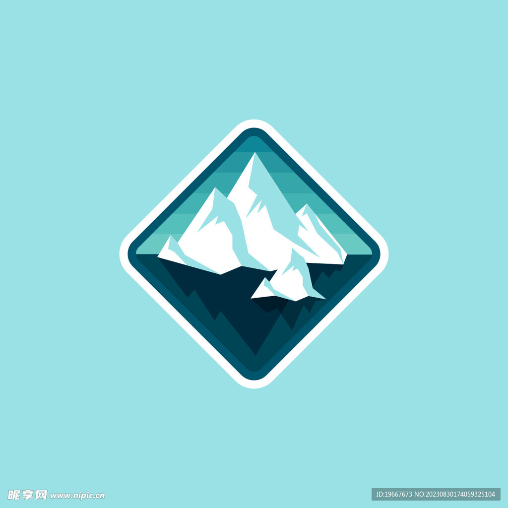 雪山插画 