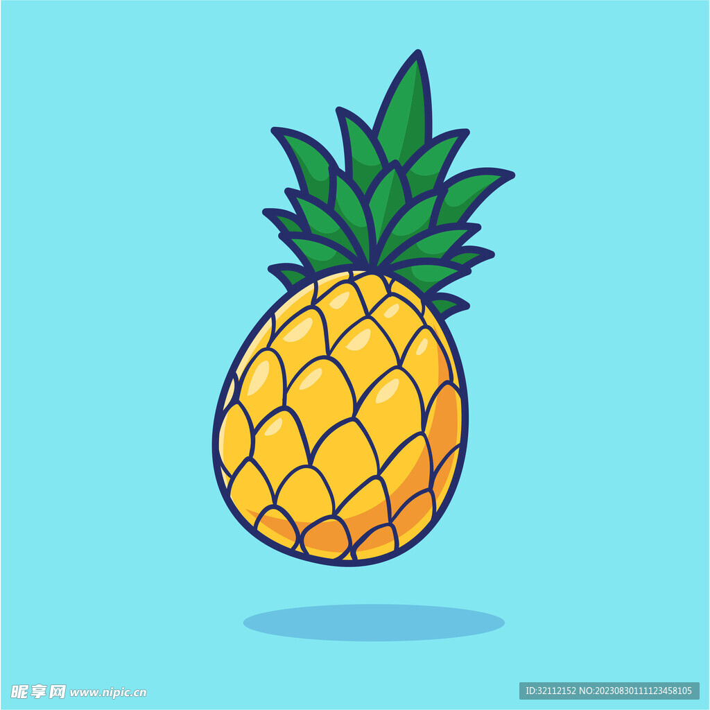矢量卡通凤梨