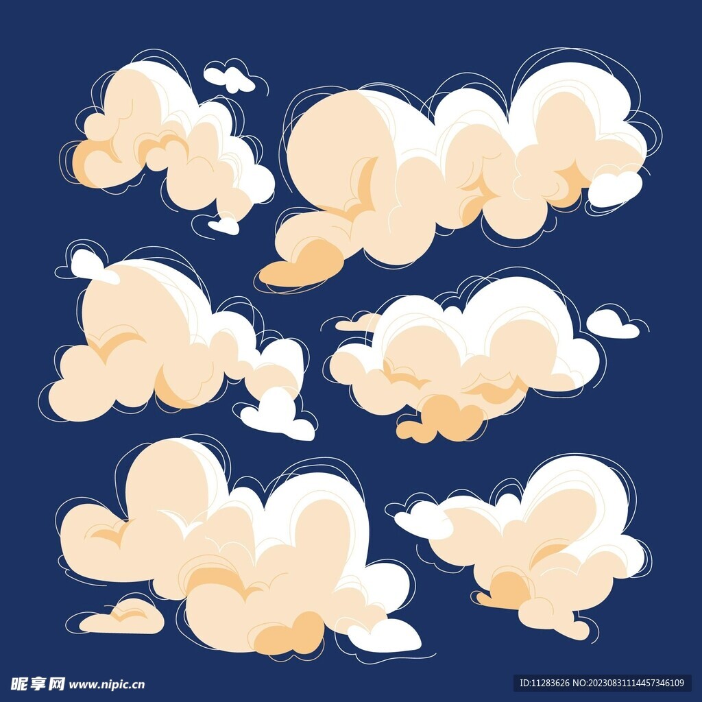 卡通白云插画