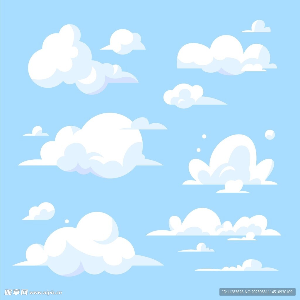 卡通白云插画