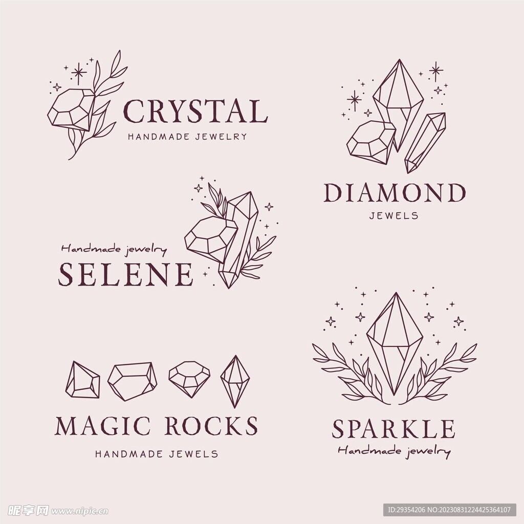 金色钻石矢量LOGO元素图片