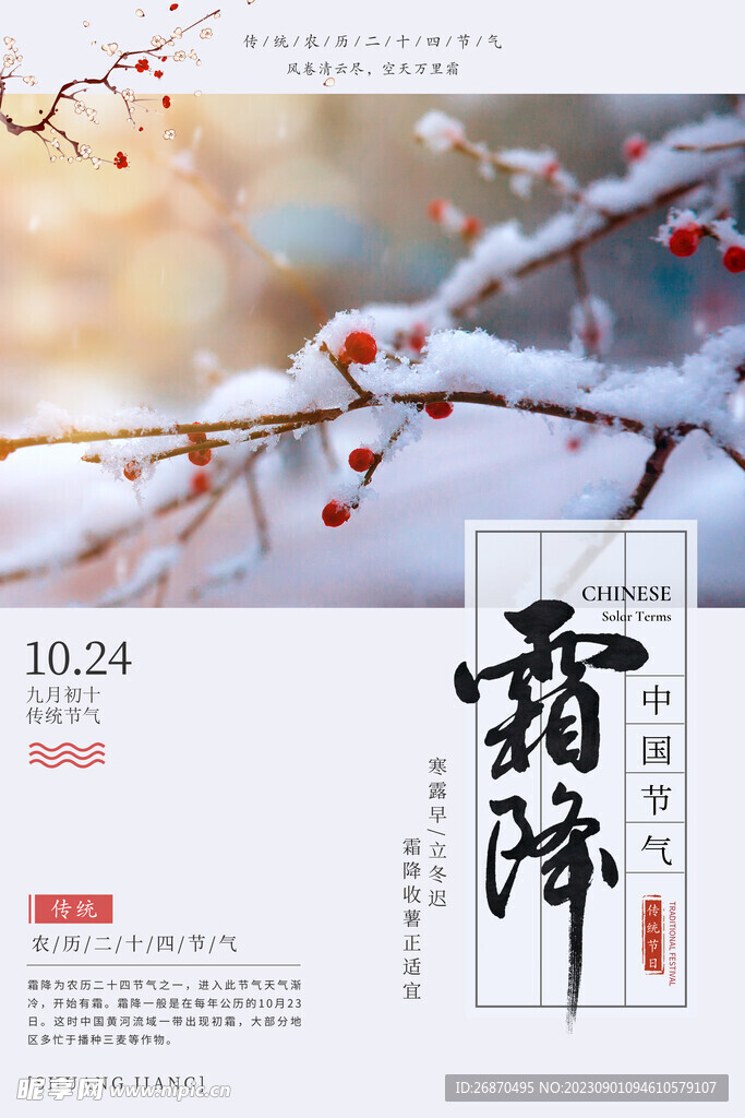 霜降节气海报