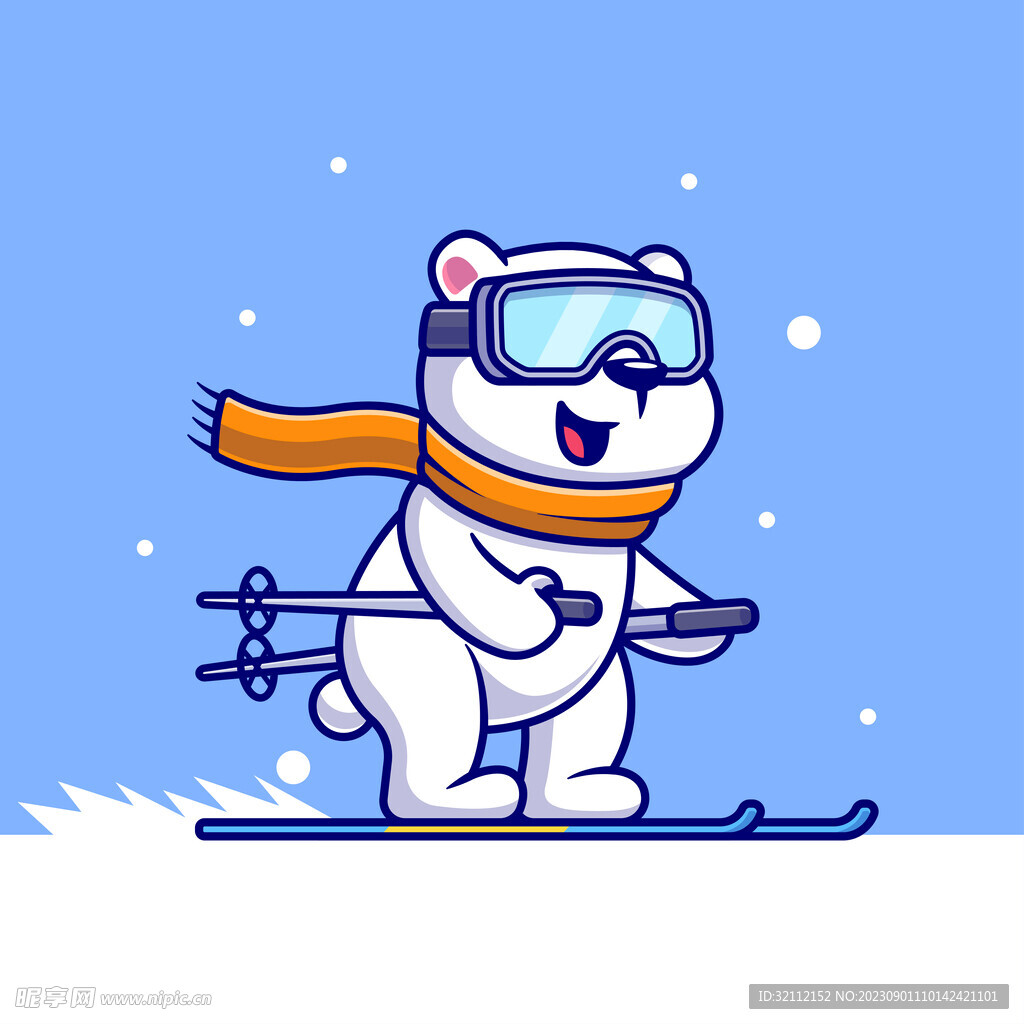 矢量卡通北极熊