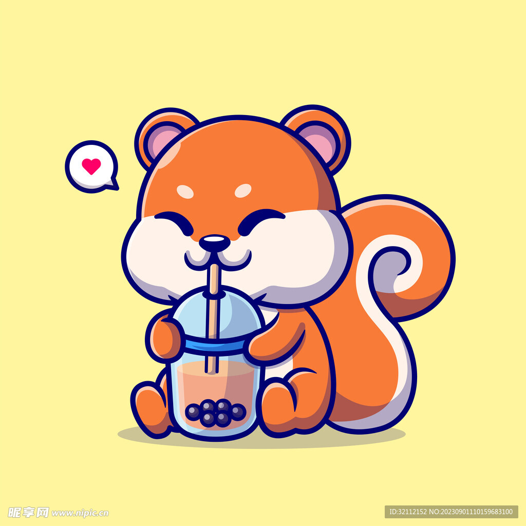 矢量卡通松鼠
