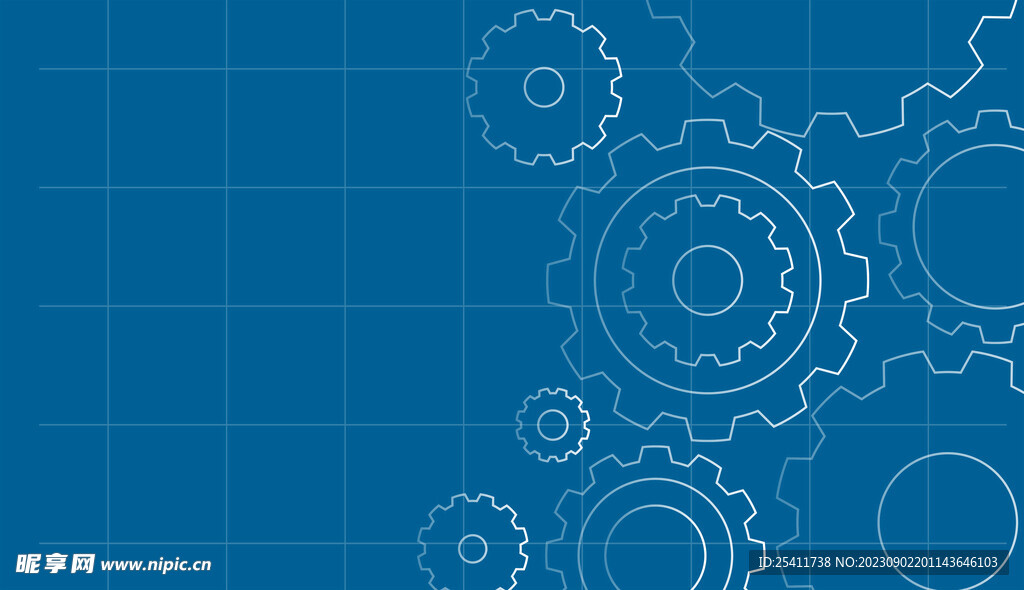 蓝色齿轮背景