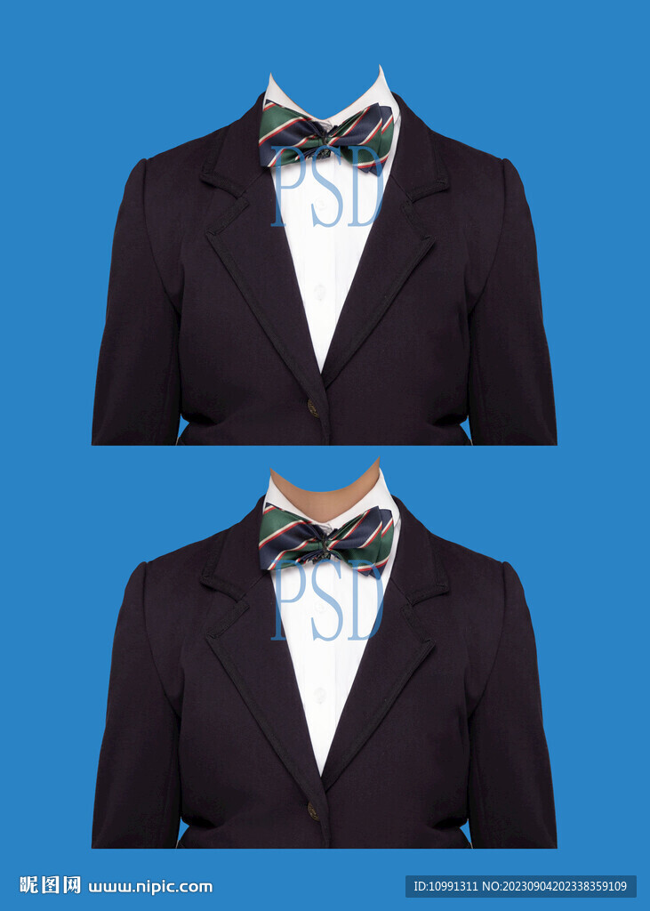 小女孩西装领结psd