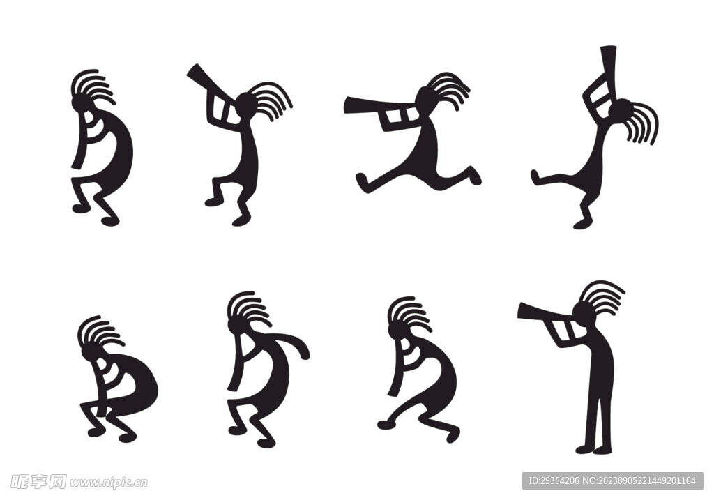 黑白素描印第安土著图案图片