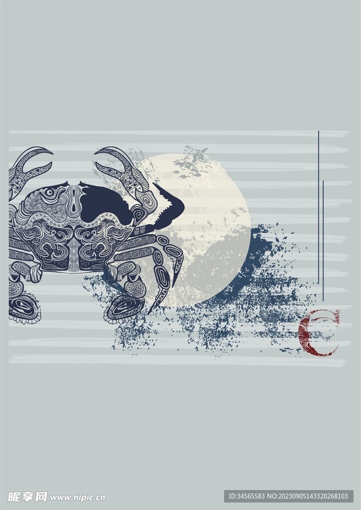 螃蟹 海鲜 中国风