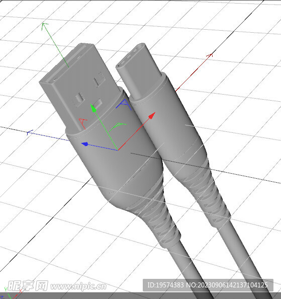   C4D模型 数据线