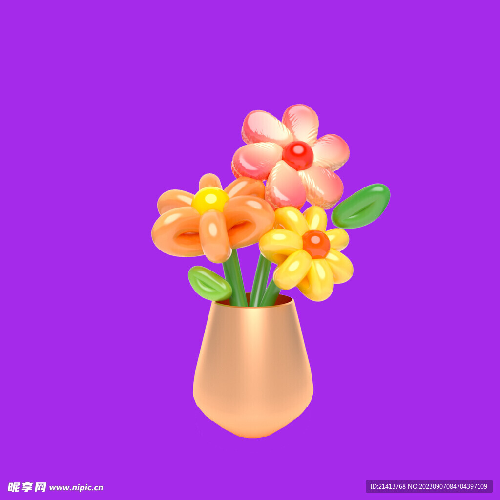 3D气球花 