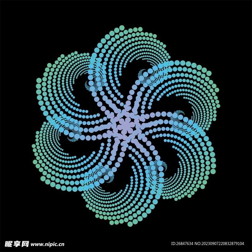 对称渐变花纹