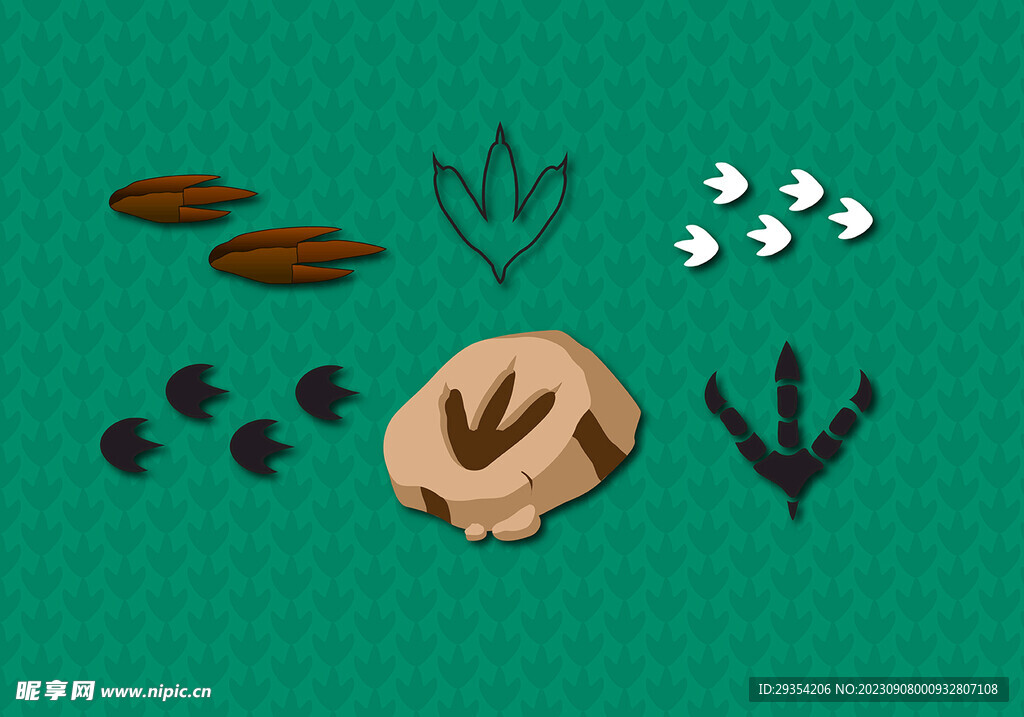 脚印矢量图图片