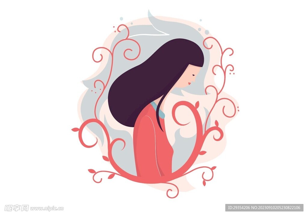 女孩插画图片
