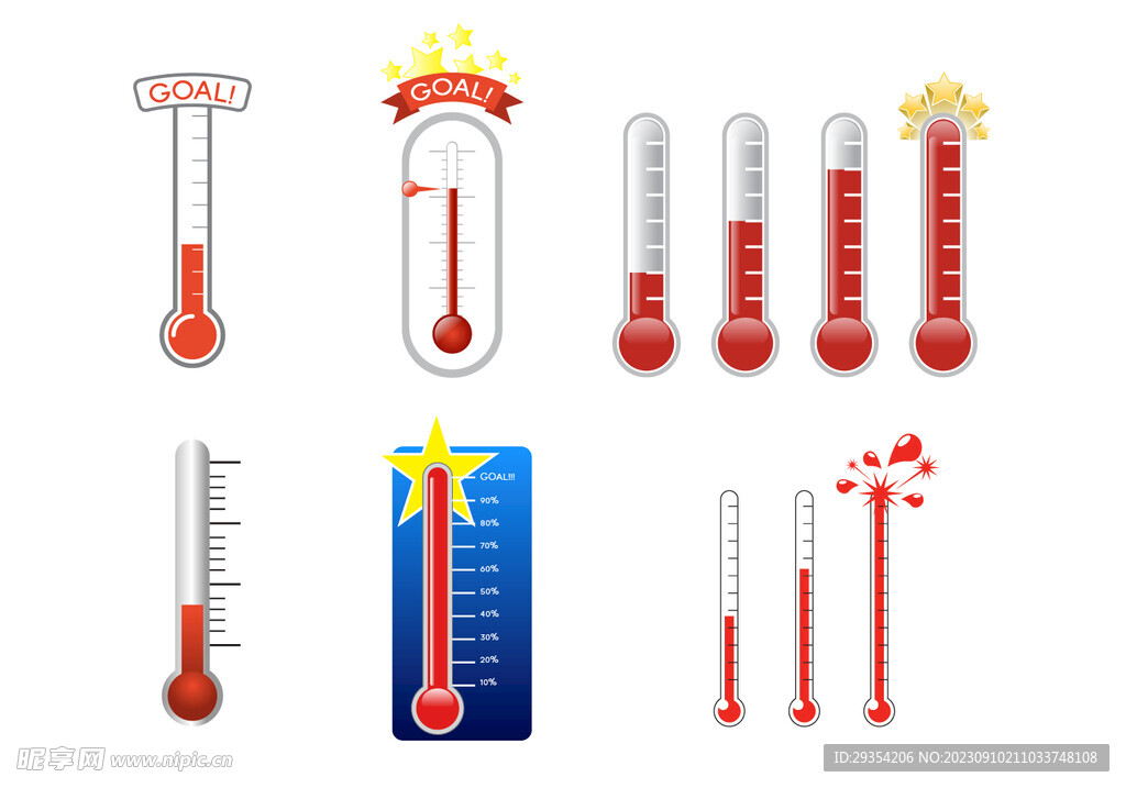 手绘温度计高温矢量图免抠图片