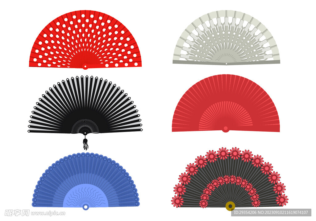 矢量扇子 折扇图片