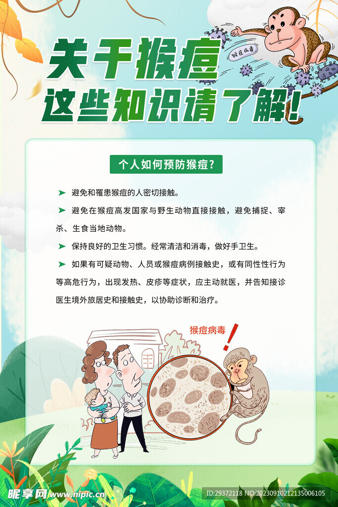 关于猴痘这些知识请了解海报