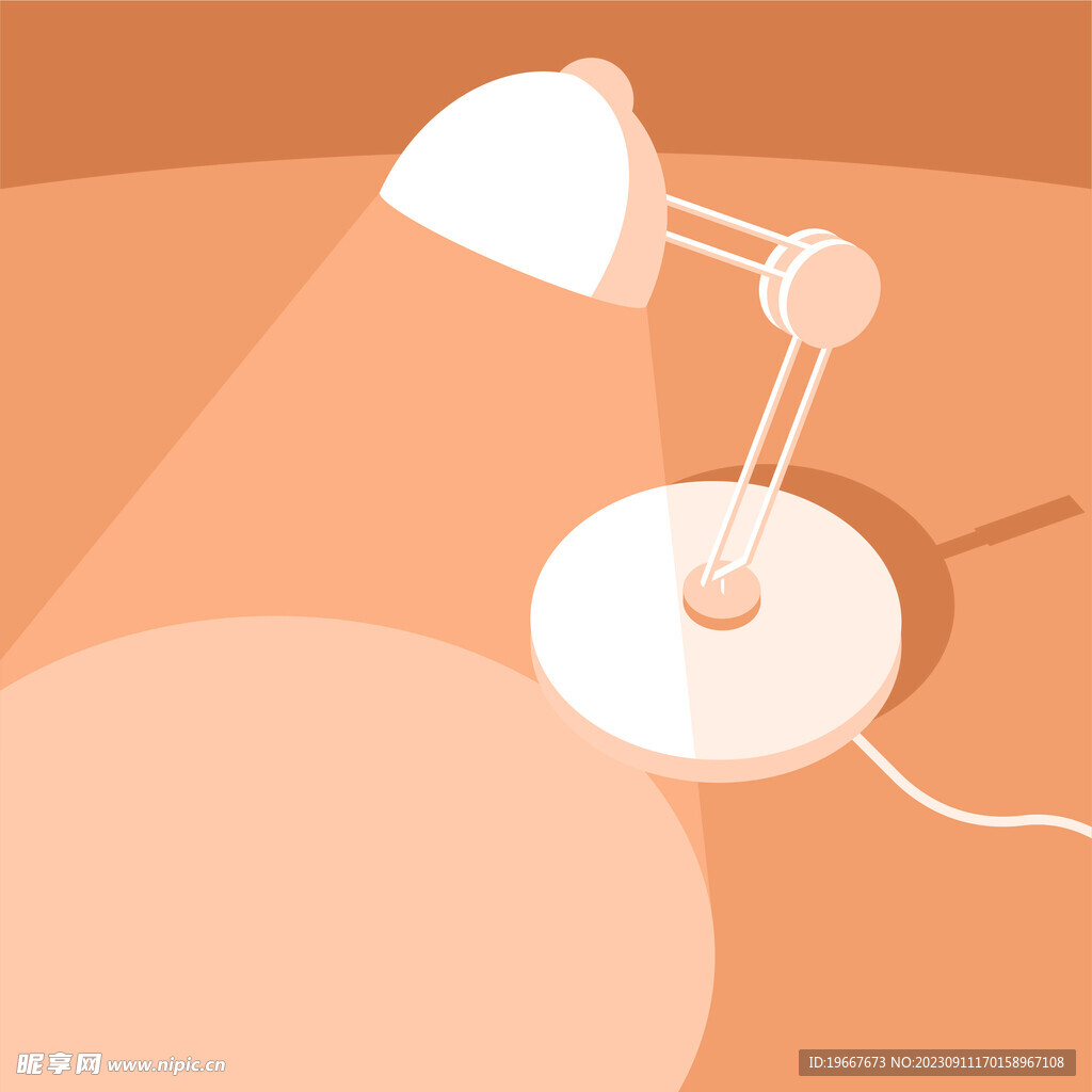 办公桌矢量插画 