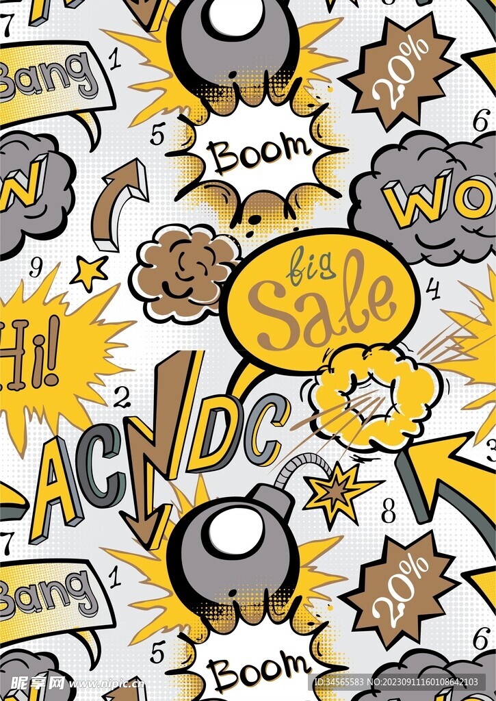 泡泡英文字 爆炸涂鸦