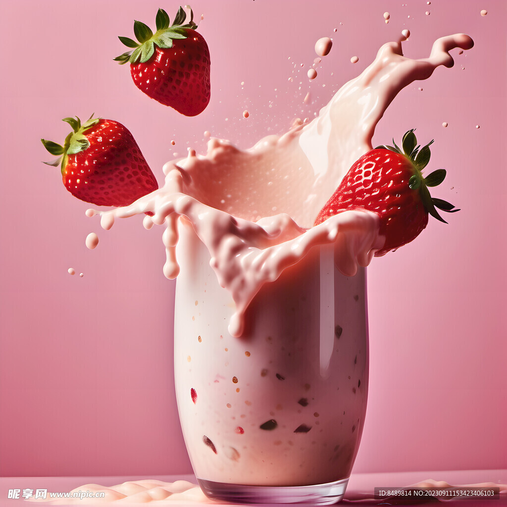 草莓奶昔图片