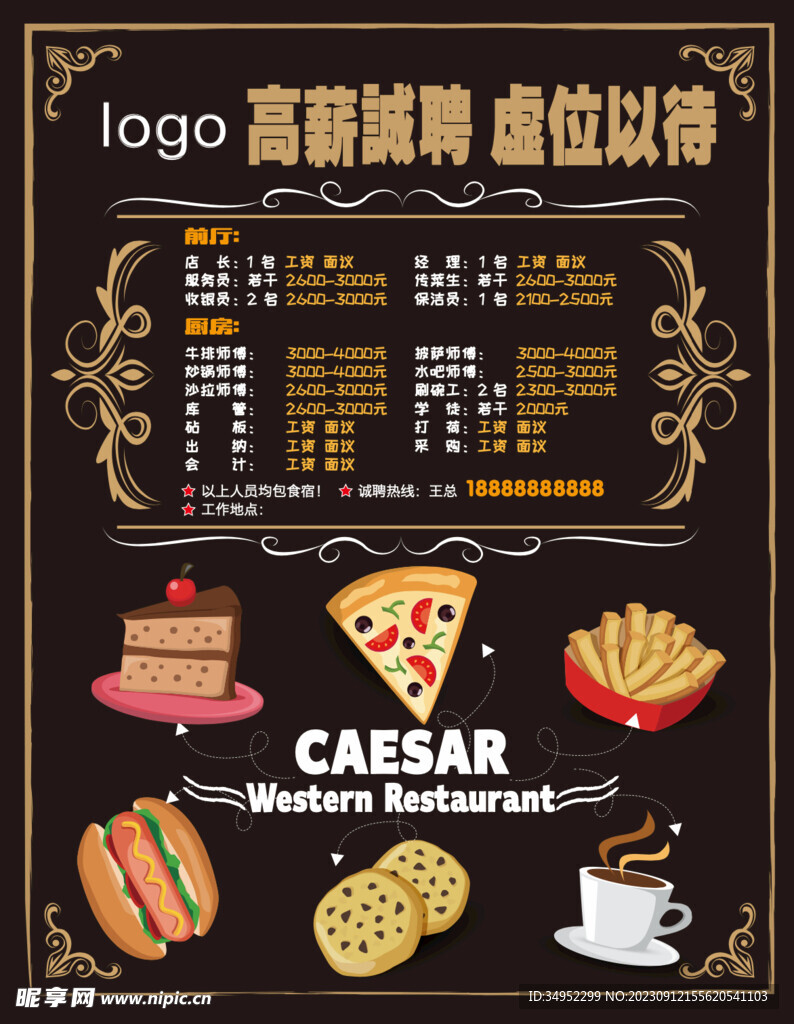 西餐厅海报