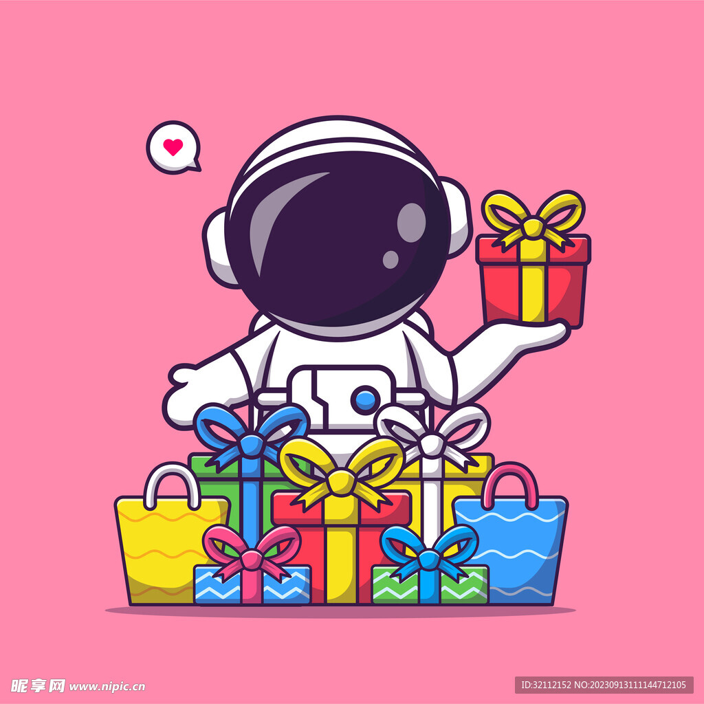 卡通矢量宇航员