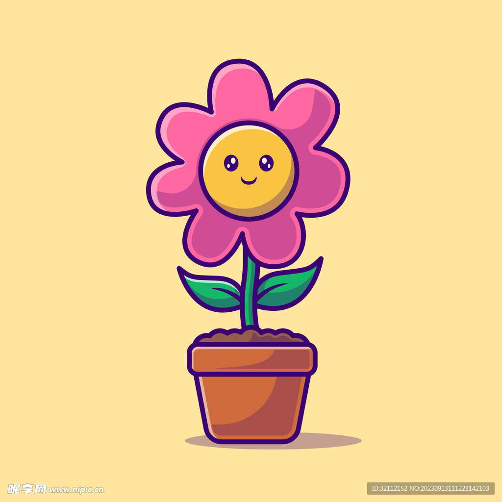 卡通矢量太阳花