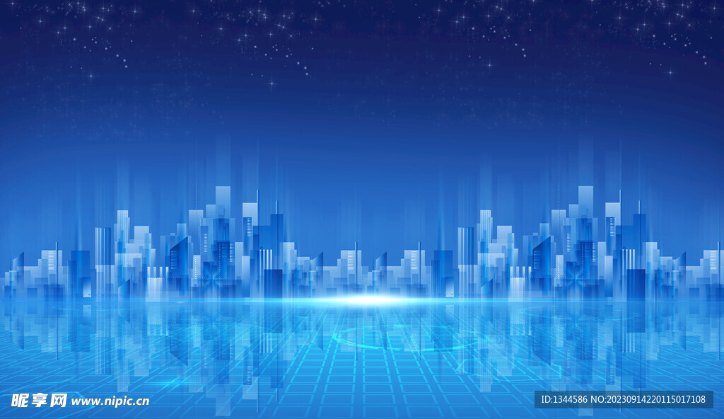 蓝色城市背景