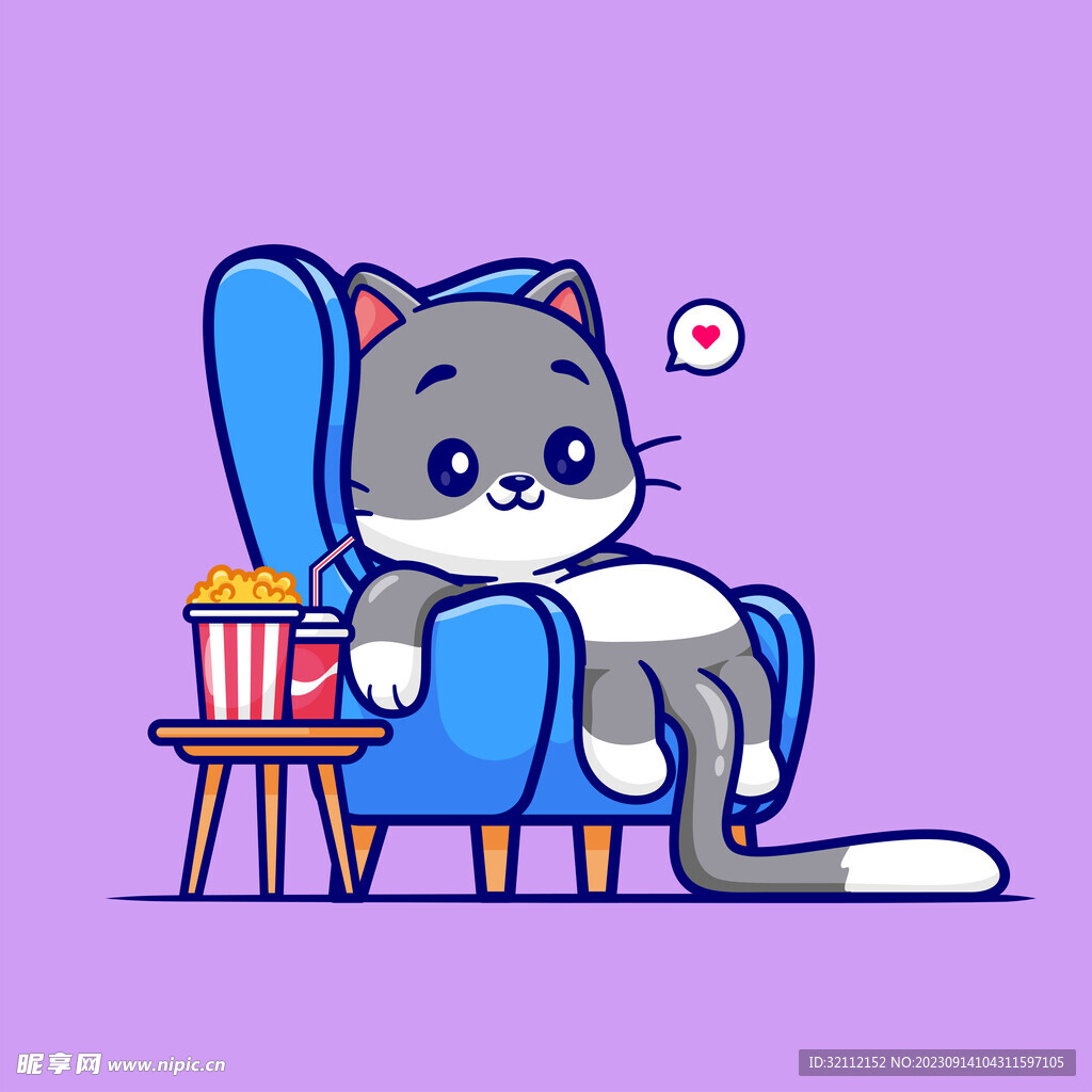 卡通矢量小猫
