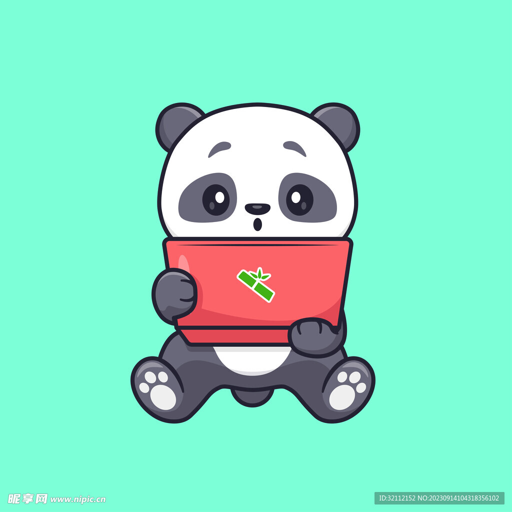 卡通矢量熊猫