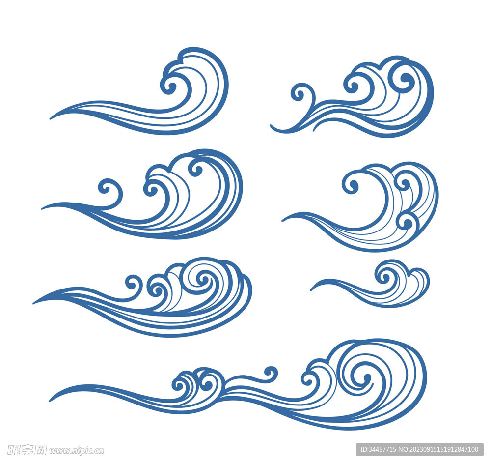 手绘海浪
