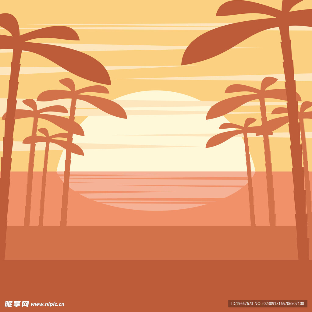 风景插画 
