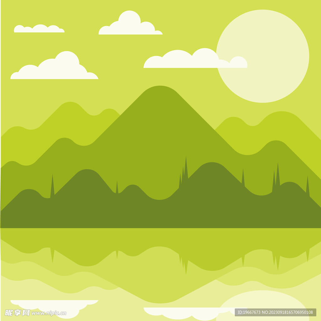 风景插画  