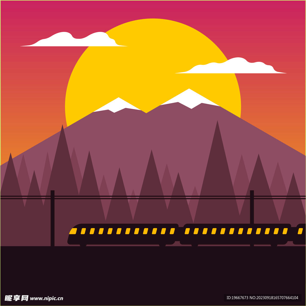 风景插画 