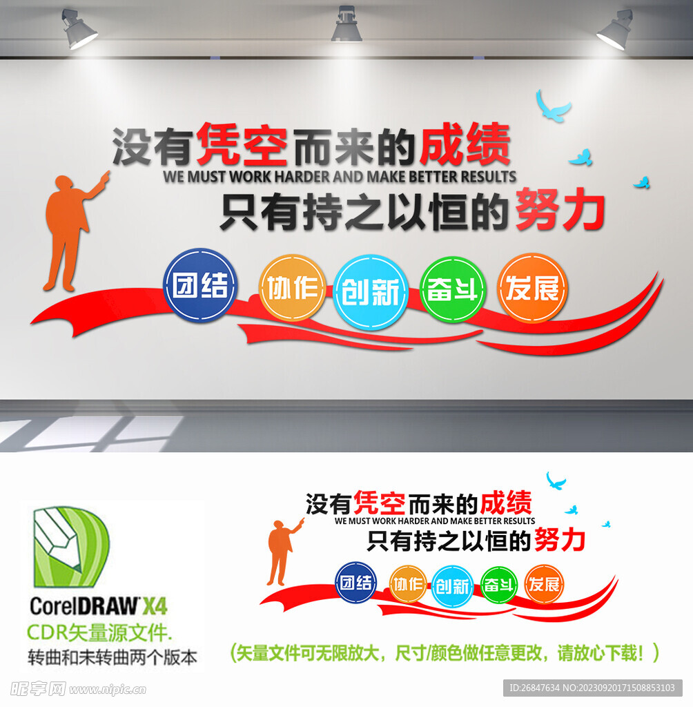 没有凭空而来的成绩励志墙