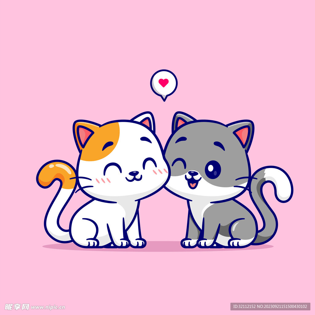 卡通矢量小猫