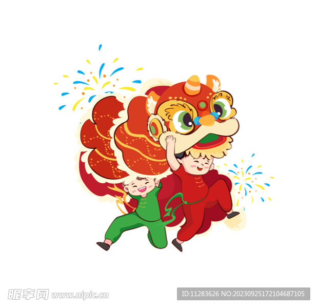 舞狮插画