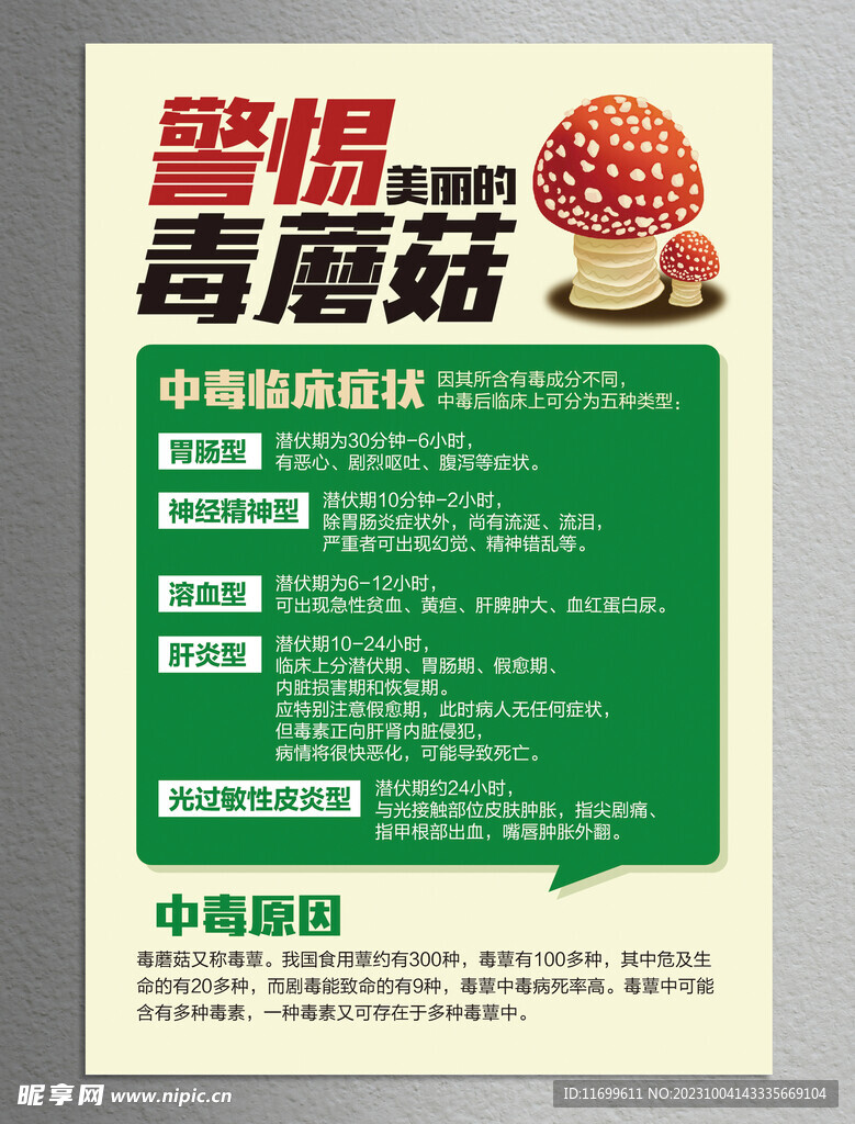 警惕毒蘑菇海报