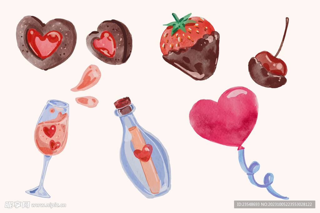 手绘情人节元素