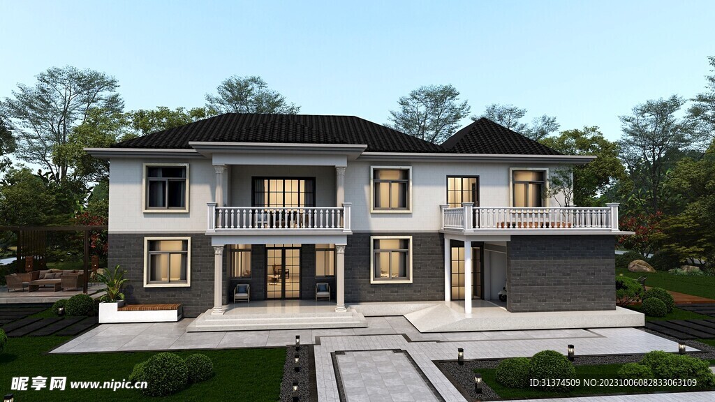 农村别墅效果图外观设计