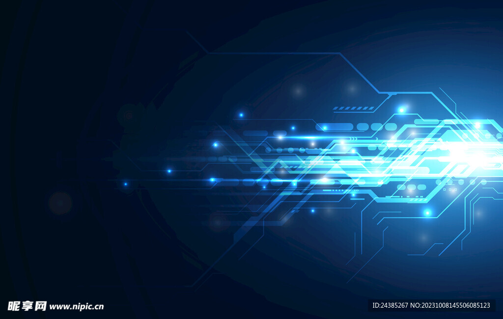 蓝色科技发光背景