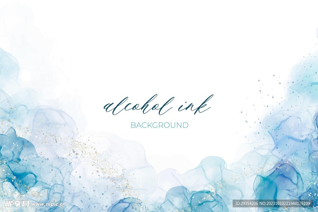 抽象蓝色水彩艺术油画背景图片