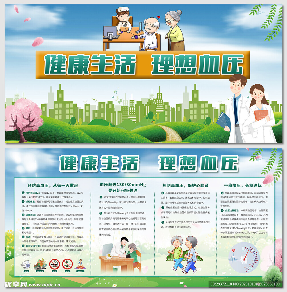 健康生活理想血压高血压日海报
