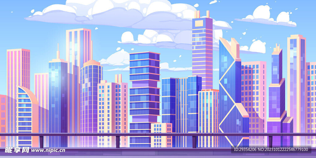 现代城市插画图片