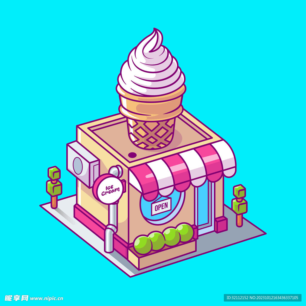 矢量卡通店铺