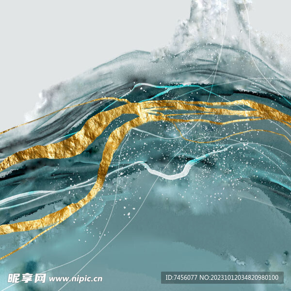 水墨抽象金箔挂画装饰画