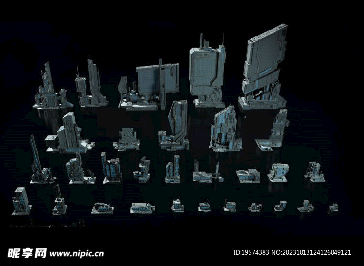 C4D模型 科幻建筑